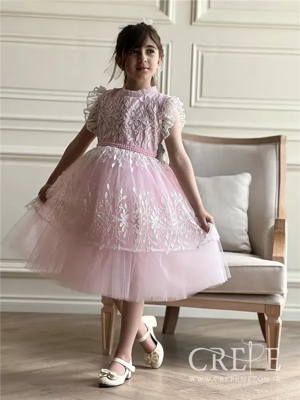 پیراهن مجلسی تور طرح برگ 