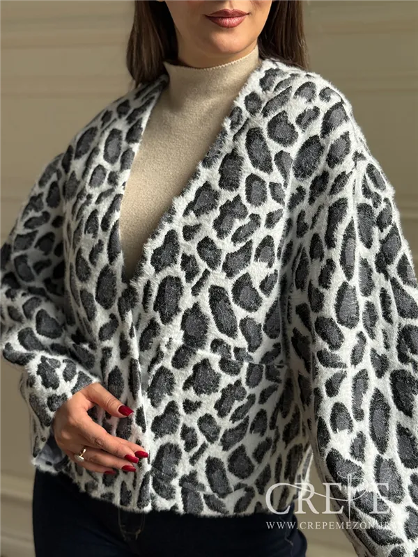 کت موهر پلنگی کمرچرم