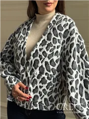 کت موهر پلنگی کمرچرم