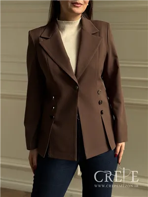 کت کرپ جلو چاک هفت دکمه