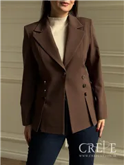 کت کرپ جلو چاک هفت دکمه