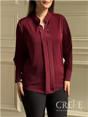 شومیز دوپیله آستین پلیسه