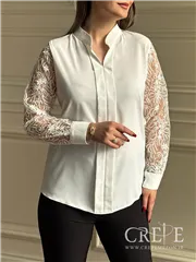 شومیز دوپیله آستین تور