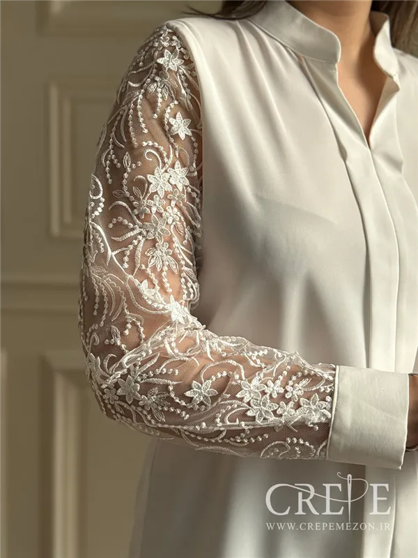 شومیز دوپیله آستین تور