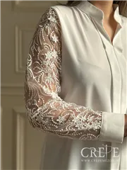 شومیز دوپیله آستین تور