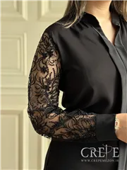 شومیز دوپیله آستین تور