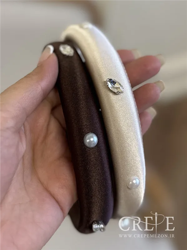 تل ساتن با نگین و مروارید