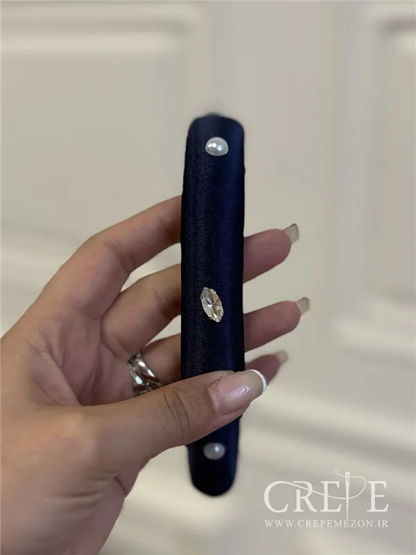 تل ساتن با نگین و مروارید