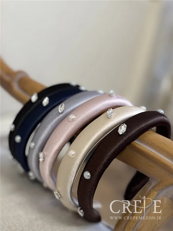 تل ساتن با نگین و مروارید