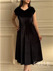 پیراهن مخمل یقه دلبری