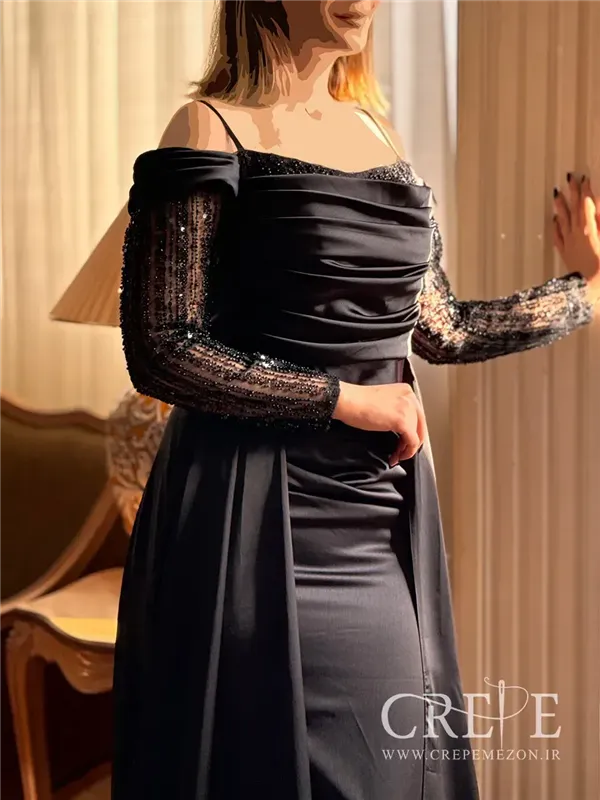 ماکسی زارا  آستین سنگ دوزی آریانا 