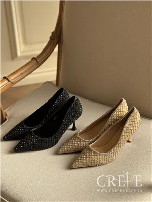 کفش مجلسی نگینی پاشنه 7/5 سانت