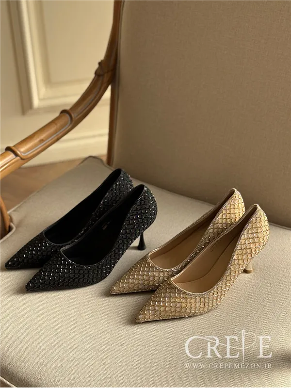 کفش مجلسی نگینی پاشنه 7/5 سانت