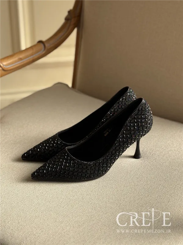 کفش مجلسی نگینی پاشنه 7/5 سانت