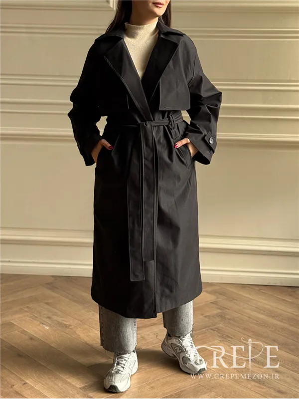 بارانی بلند کمردار