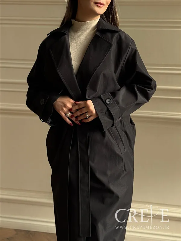 بارانی بلند کمر دار