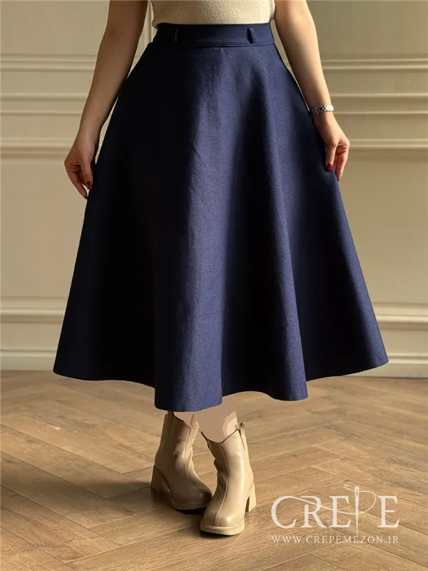 دامن جین نیم کلوش قد 86 