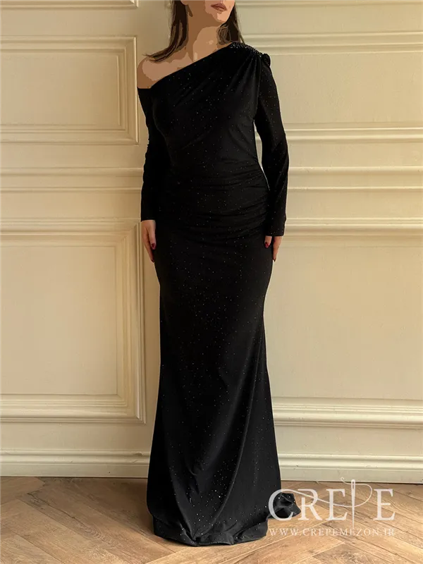 ماکسی نگینی سرشانه کار شده