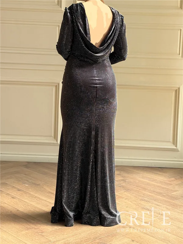 ماکسی مخمل نگینی پشت باز