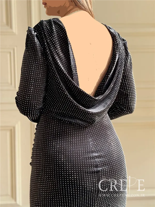 ماکسی مخمل نگینی پشت باز