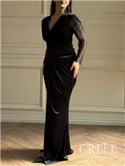 ماکسی مخمل آستین تور