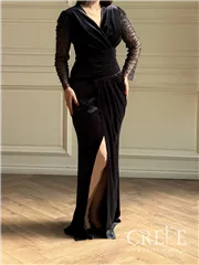 ماکسی مخمل آستین تور