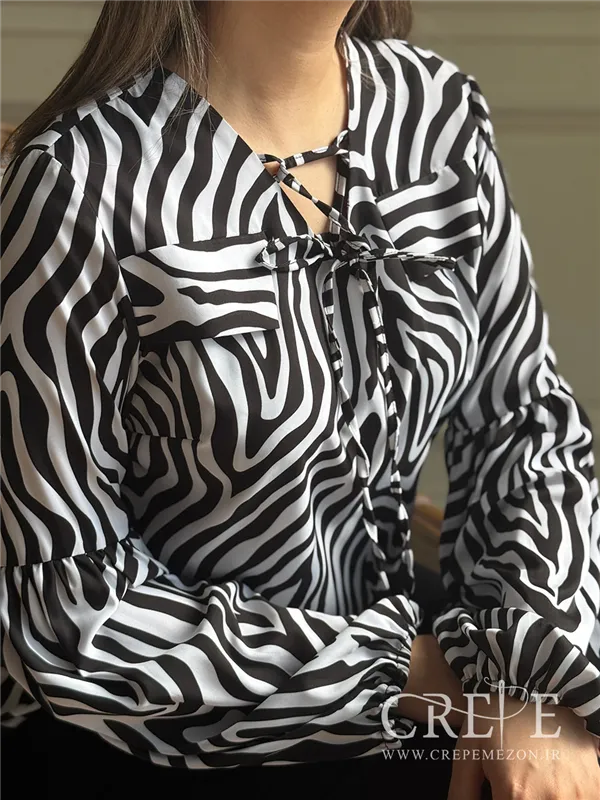 شومیز یقه بندی زبرا