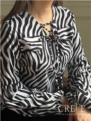 شومیز یقه بندی زبرا