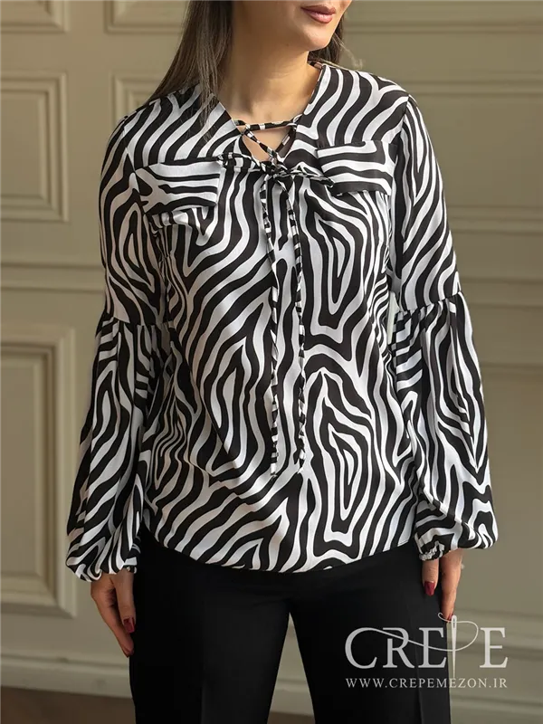 شومیز یقه بندی زبرا