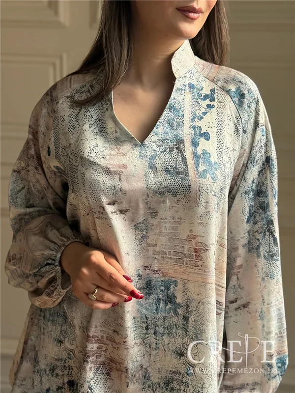 شومیز ساتن یقه هفت داگلاس