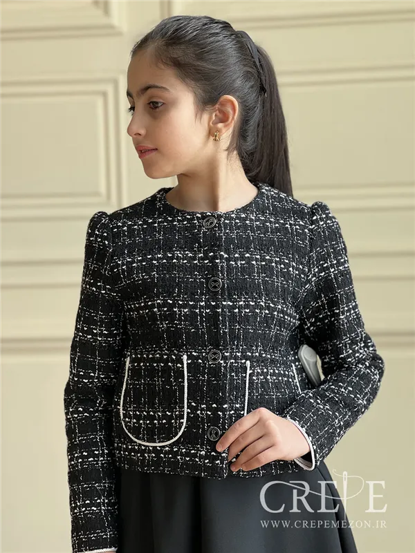 کت کراپ شنل جیب مغزی دوزی