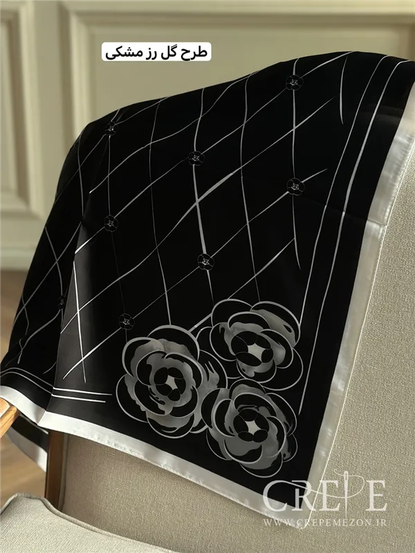 مینی اسکارف طرح گل رز