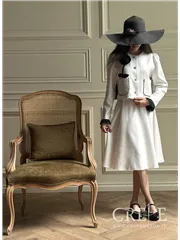 ست کت ودامن کتان لمه گل رز 