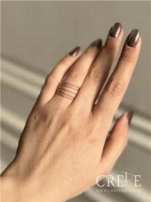انگشتر ژوپینگ چند لاین طلایی