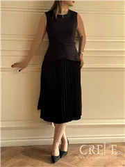 پیراهن دامن پلیسه کمربنددار