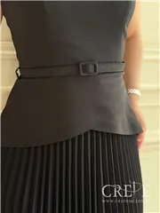 پیراهن دامن پلیسه کمربنددار