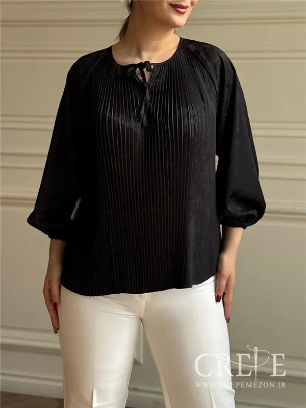 شومیز پلیسه یقه گره