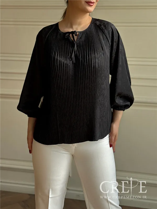 شومیز پلیسه یقه گره