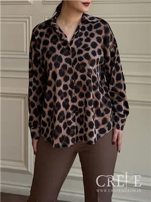 شومیز ساتن سیلک پلنگی