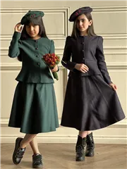 ست کت ودامن نیکی دکمه گلدوزی