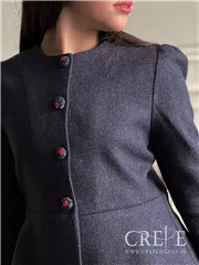 ست کت ودامن نیکی دکمه گلدوزی