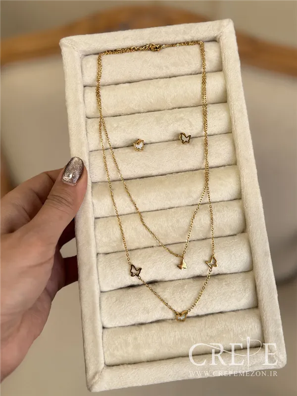 نیم ست استیل دو لاین پروانه