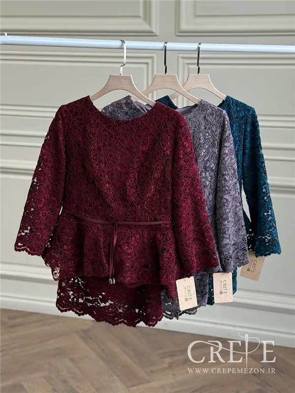 بلوز دامن مخمل گیپور