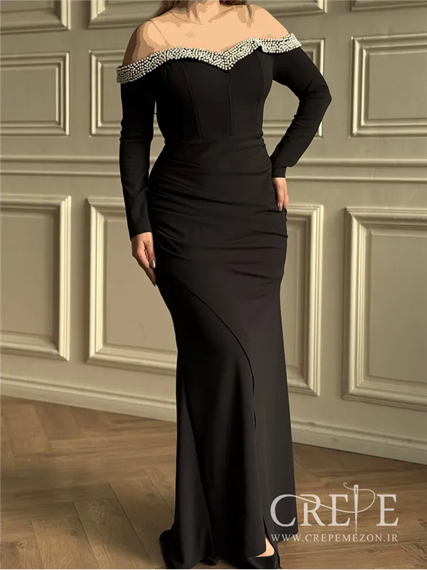 ماکسی یقه مرواریدی دالقیچ