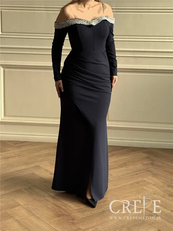 ماکسی یقه مرواریدی دالقیچ