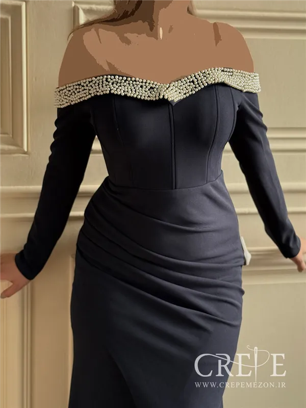 ماکسی یقه مرواریدی دالقیچ