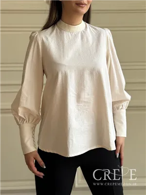 شومیز لینن یقه فرنچ فون