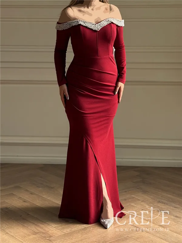 ماکسی یقه مرواریدی دالقیچ