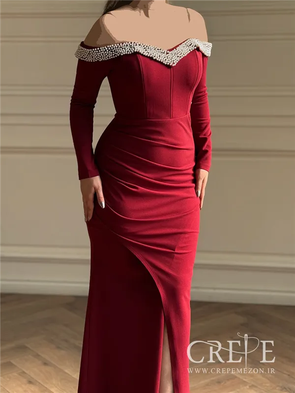 ماکسی یقه مرواریدی دالقیچ