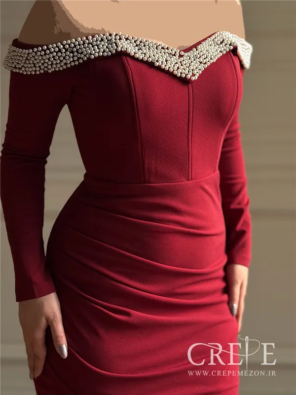 ماکسی یقه مرواریدی دالقیچ